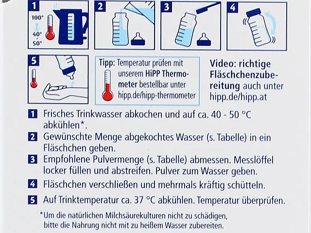 The preparation steps on the side of the German Comfort box