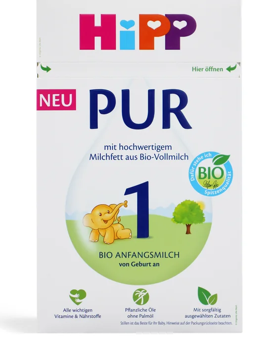 HiPP 1 PUR 500 g box, German label, front