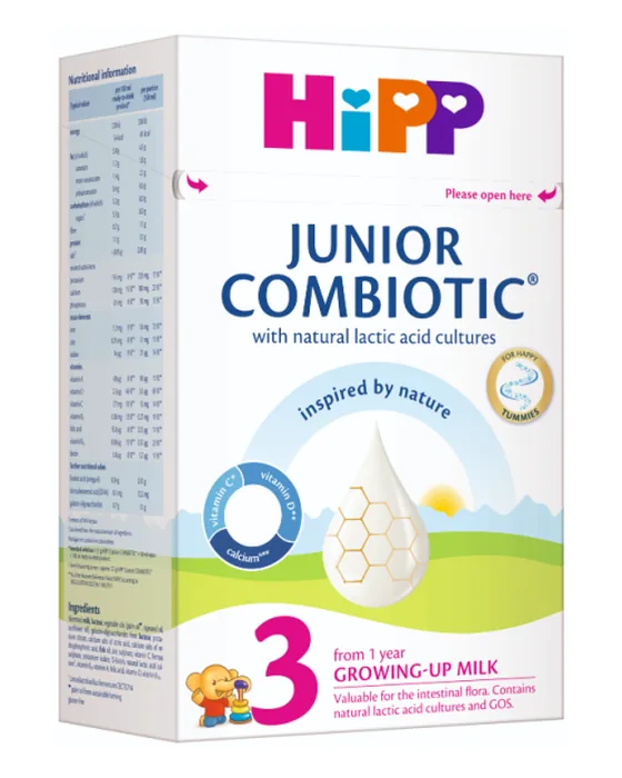 HiPP 3 Junior Combiotic 500 g box, English export label, front