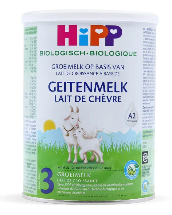 HiPP 3 Biologische Groeimelk op basis van Geitenmelk 400 g tin, Dutch label, front