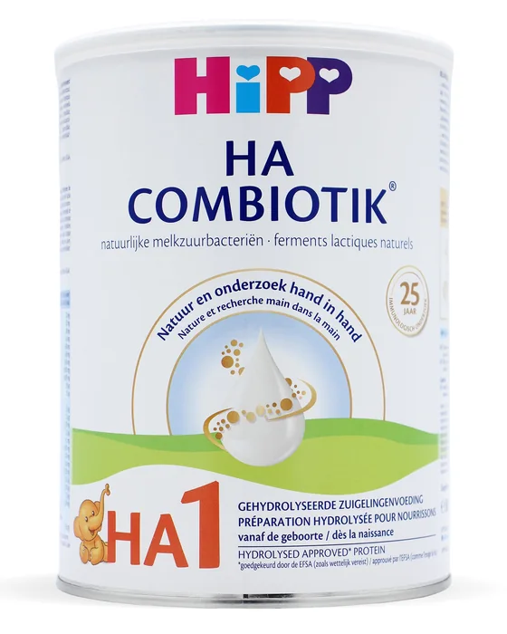 HiPP HA 1 Combiotik 800 g tin, Dutch label, front